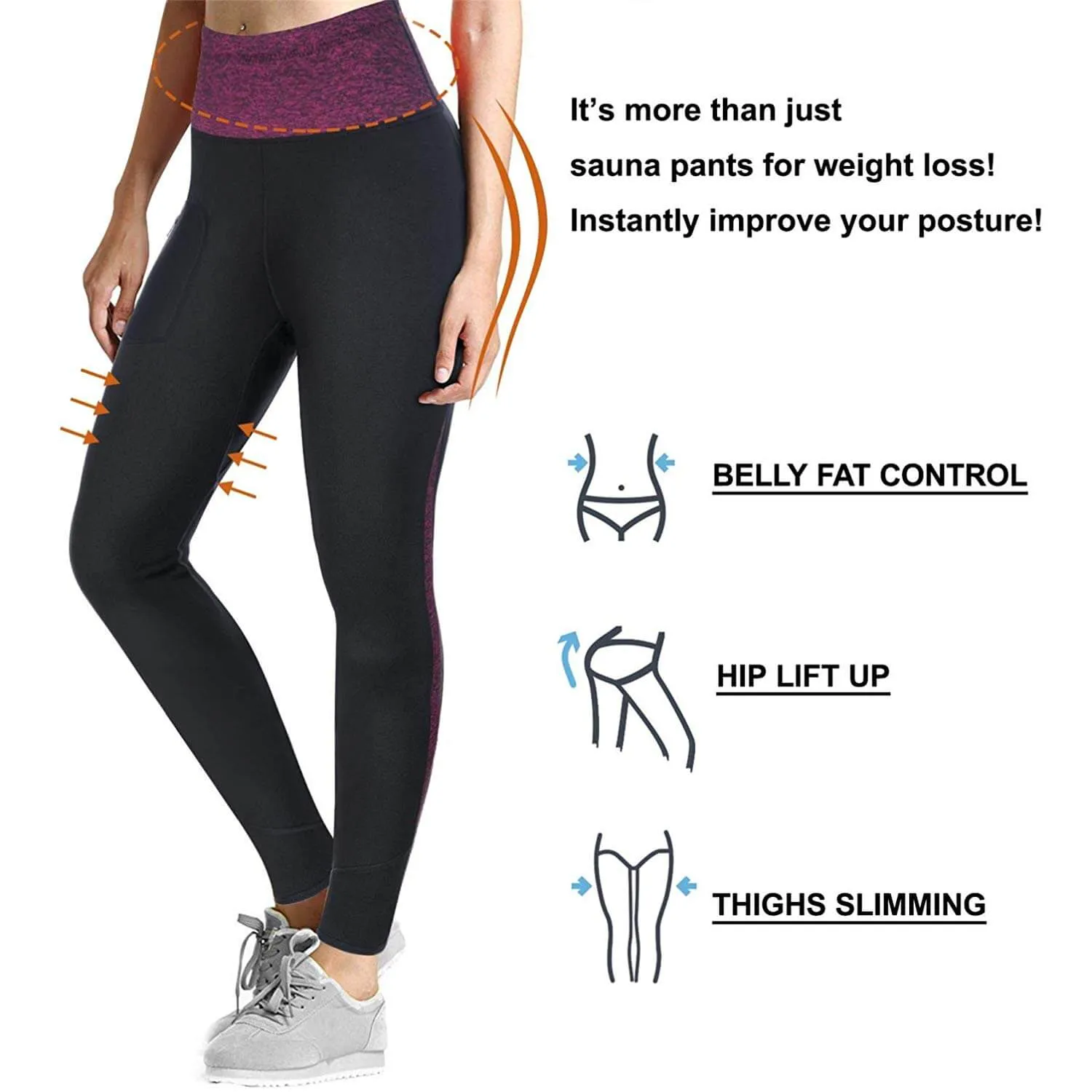 High Waist Sauna Sweat Capri Leggings Pants