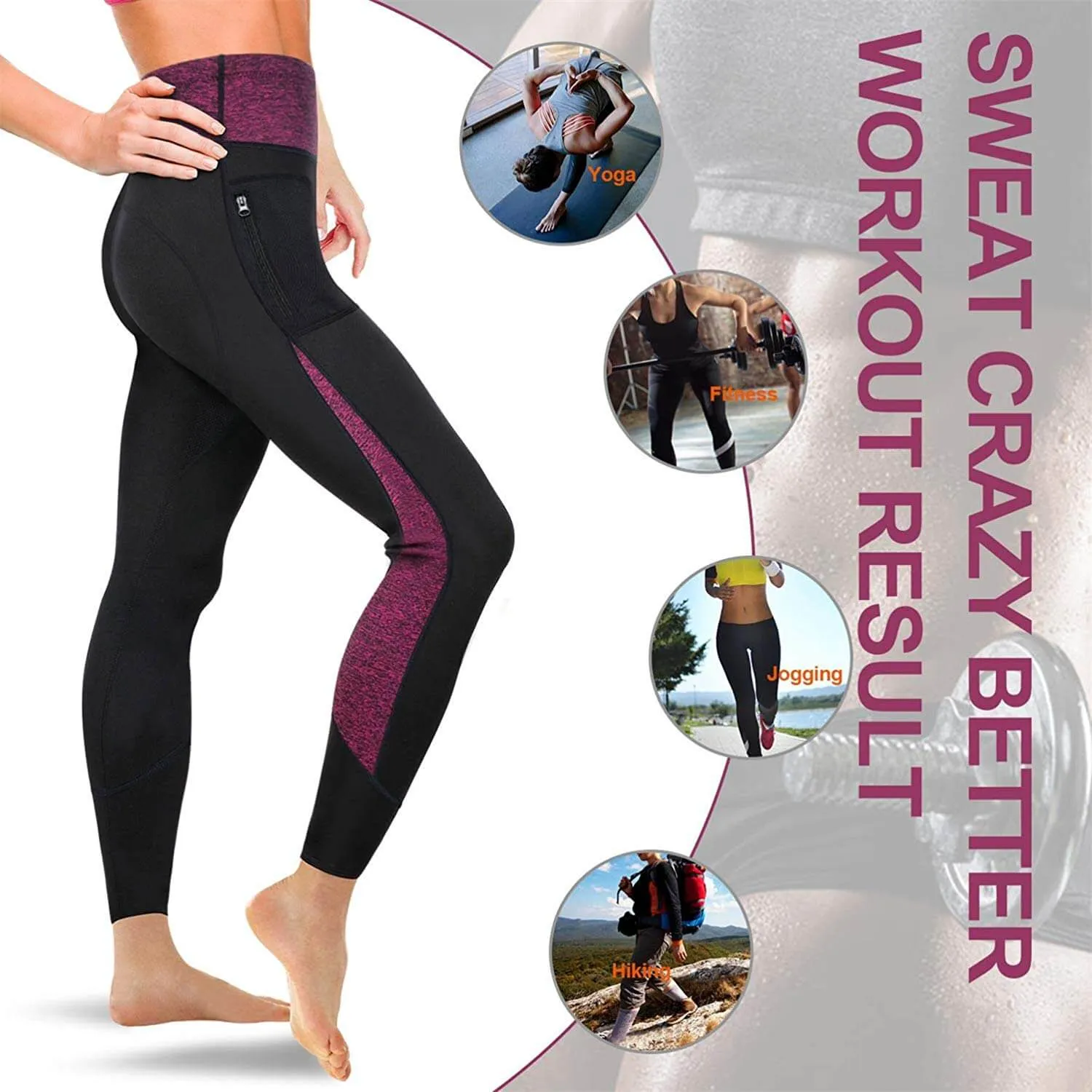 High Waist Sauna Sweat Capri Leggings Pants