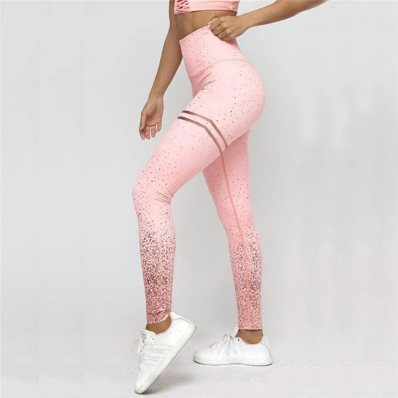 High Waisted Glittered Push Up Workout Leggings