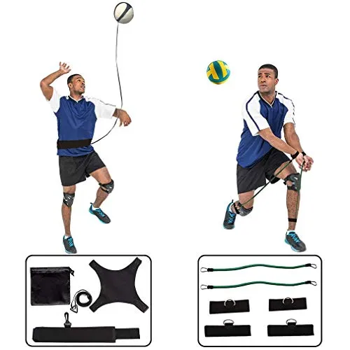 HoDrme 2 Sets of Volleyball Training Aid-Volleyball Rebounder & Resistance Band-Great Trainer for Solo Practice of Serving Tosses, Arm Swings and Passing Technique