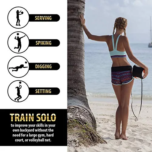 HoDrme 2 Sets of Volleyball Training Aid-Volleyball Rebounder & Resistance Band-Great Trainer for Solo Practice of Serving Tosses, Arm Swings and Passing Technique