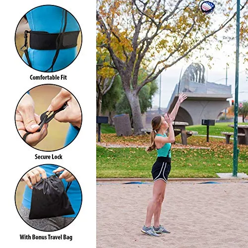 HoDrme 2 Sets of Volleyball Training Aid-Volleyball Rebounder & Resistance Band-Great Trainer for Solo Practice of Serving Tosses, Arm Swings and Passing Technique