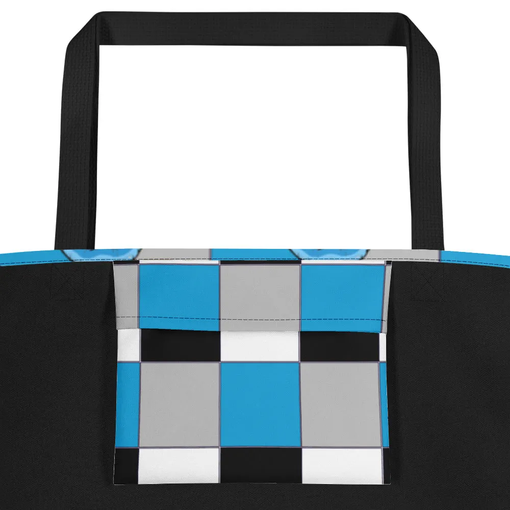 Ice Blue Logo Colorblock Beach Bag - Grey