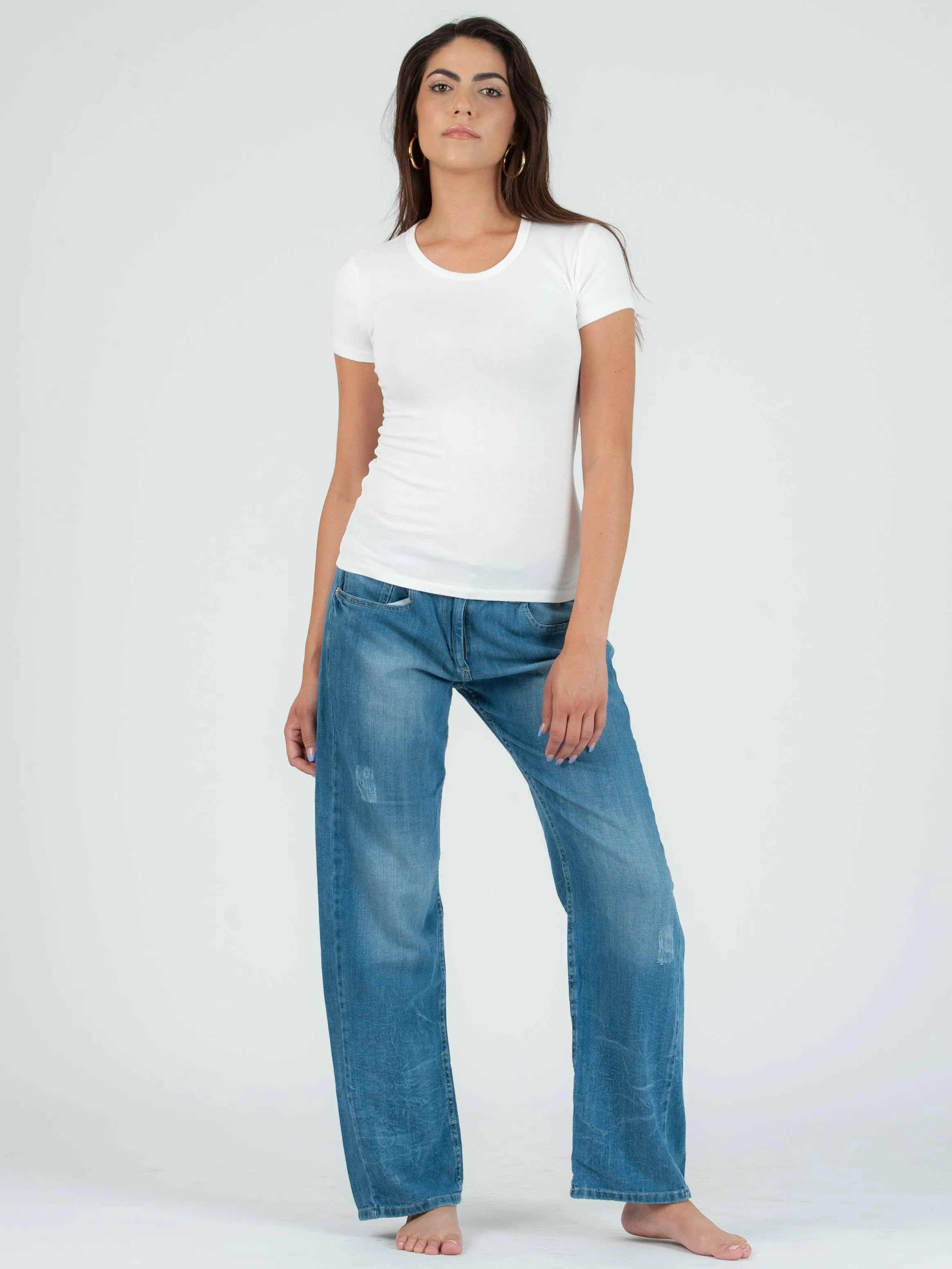 JILL CLASSIC ROUND NECK TEE-WHITE