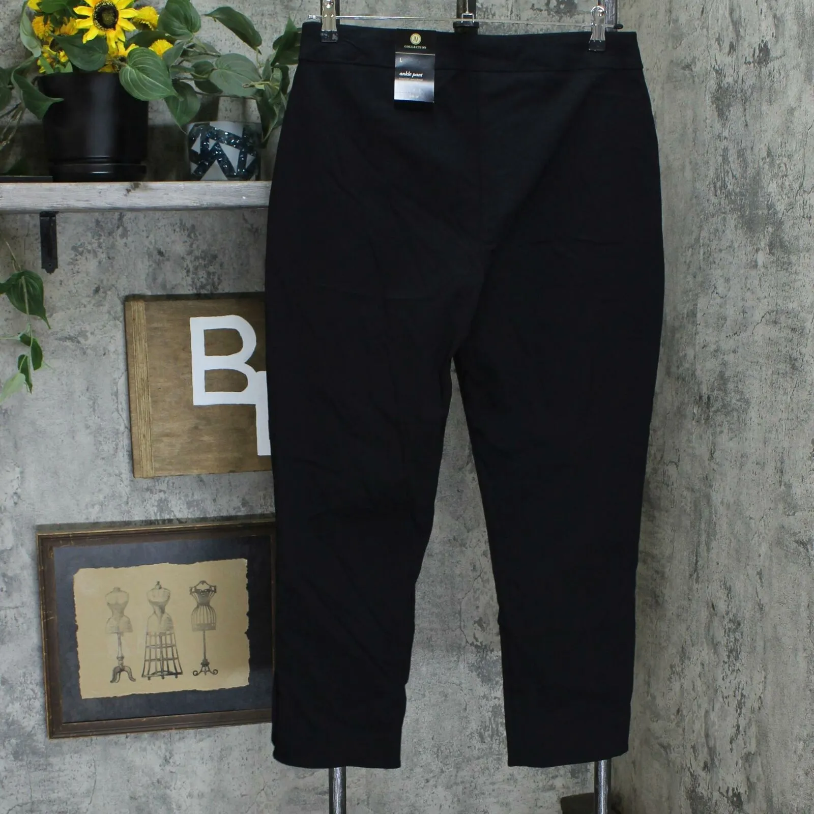 JM Collection Women's Diamonte Tab Pull On Pants