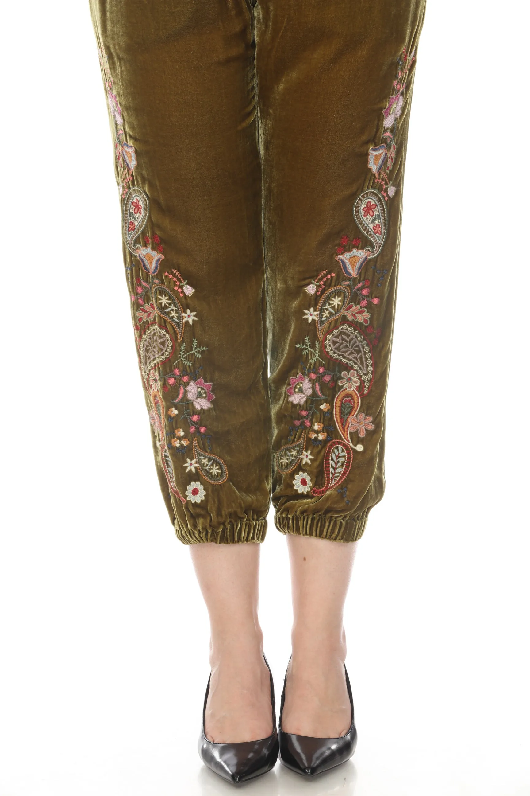 Johnny Was Biya Lori Silk Blend Jogger Pants Boho Chic B66723