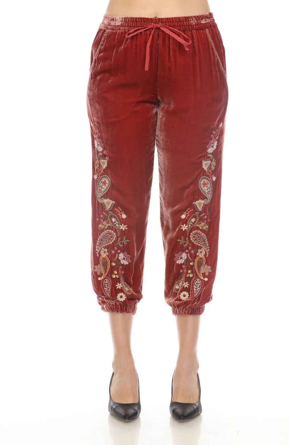 Johnny Was Biya Lori Silk Blend Jogger Pants Boho Chic B66723