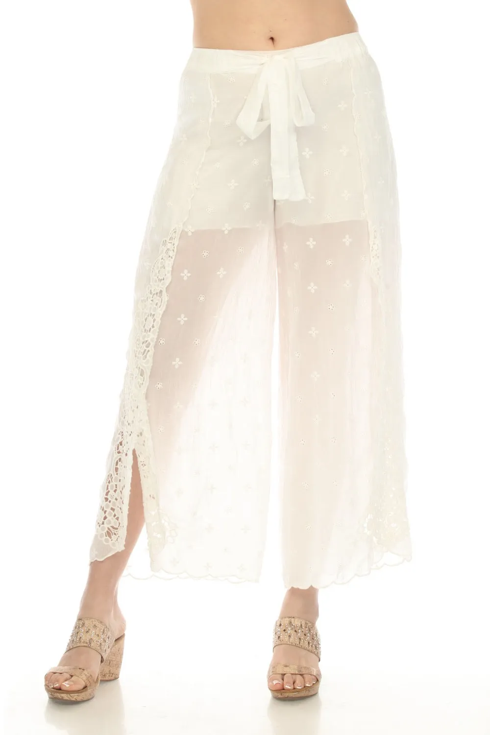 Johnny Was Eleuthera Embroidered Wrap Pants C62423 *