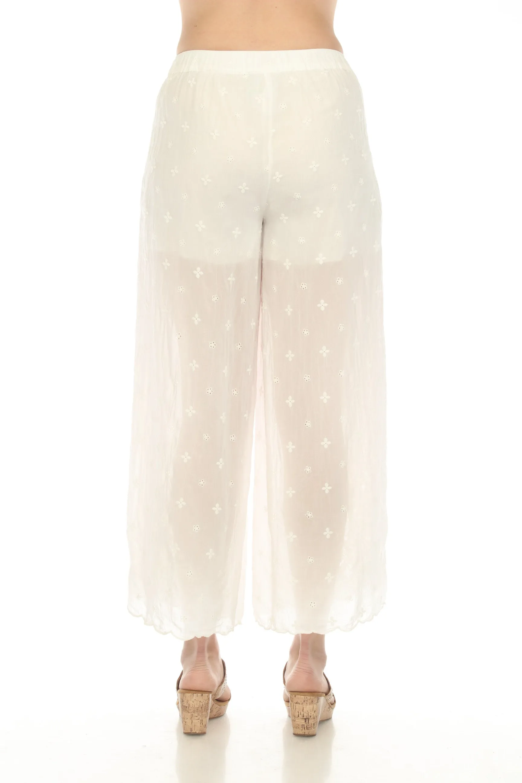 Johnny Was Eleuthera Embroidered Wrap Pants C62423 *
