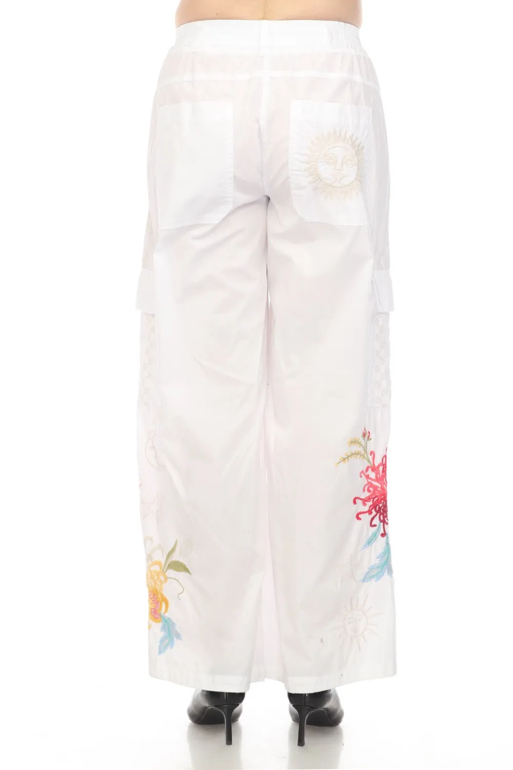 Johnny Was Workshop Malory Drawstring Hem Cargo Pants Boho Chic W61624 *