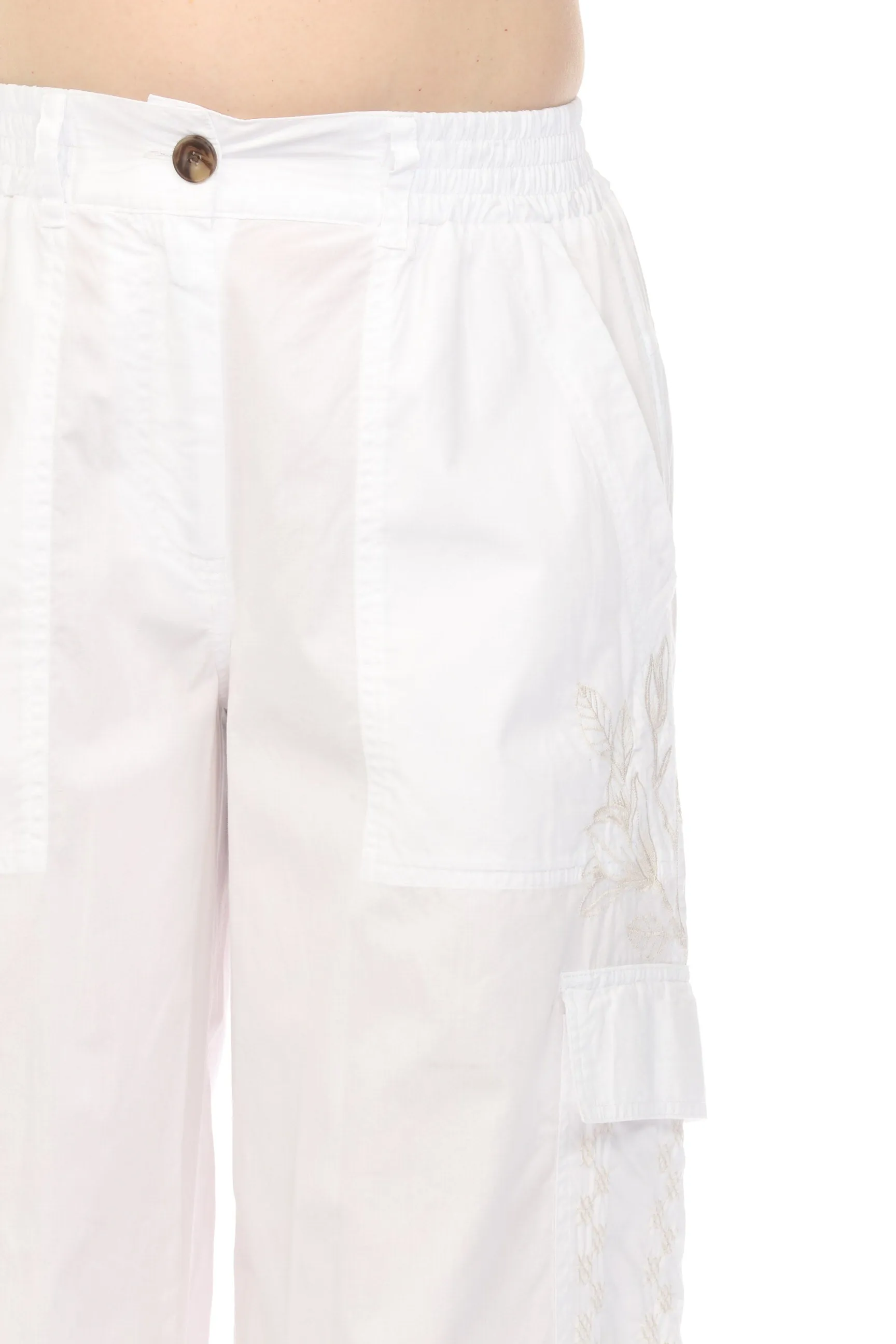 Johnny Was Workshop Malory Drawstring Hem Cargo Pants Boho Chic W61624 *