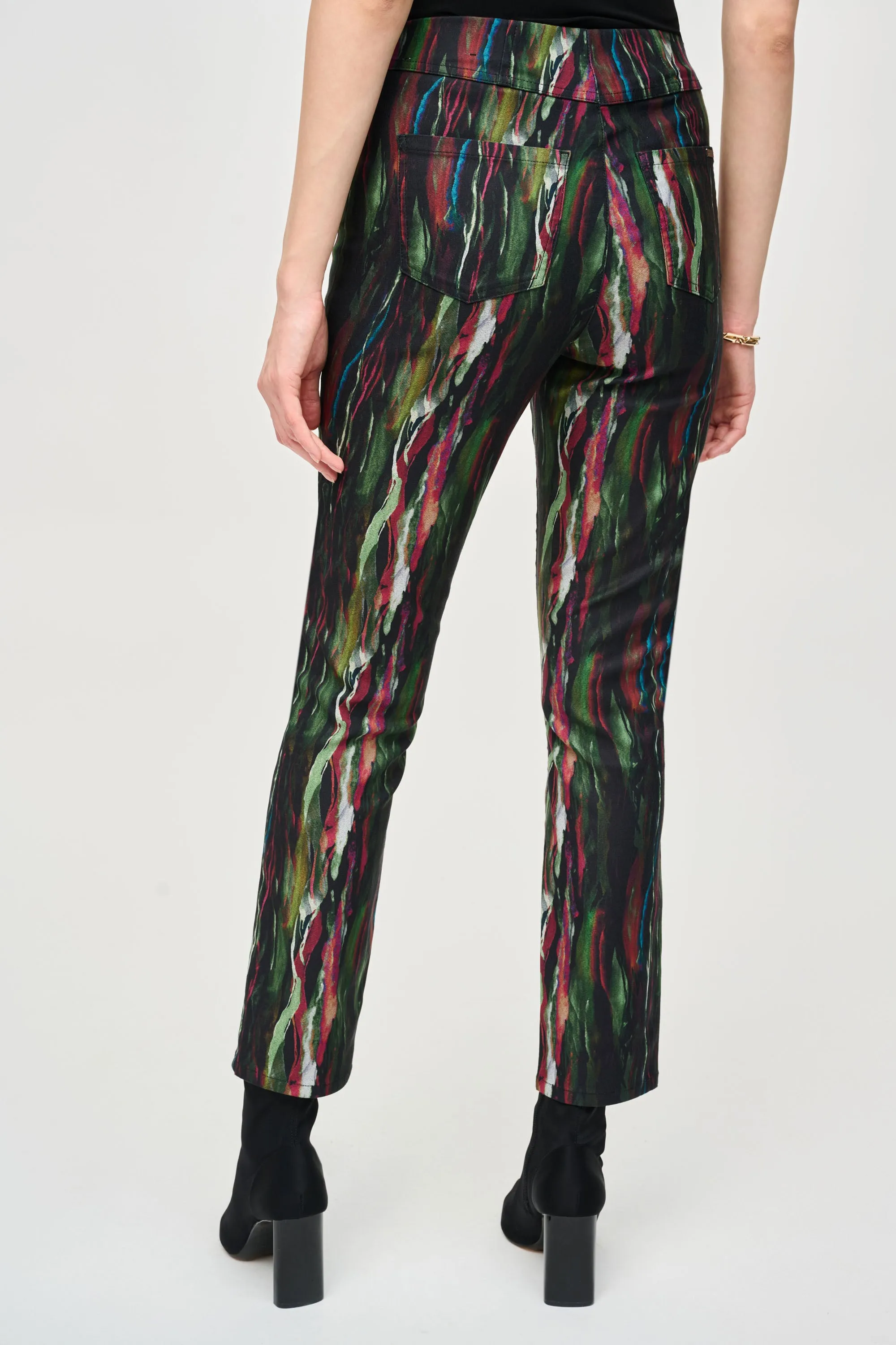 Joseph Ribkoff Abstract Print Classic Slim Pull-On Pants