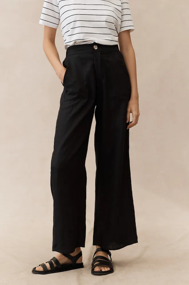 Jude Linen Pants - Black