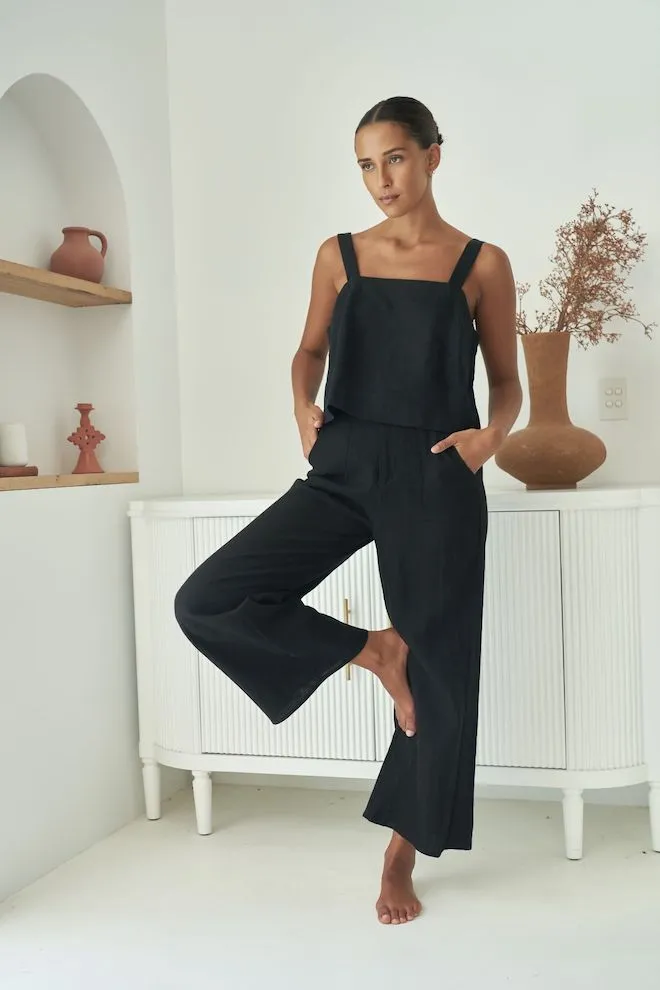 Jude Linen Pants - Black