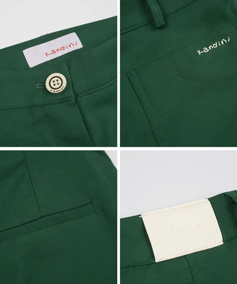 KANDINI Out-Pocket Stretch Long Pants - Green