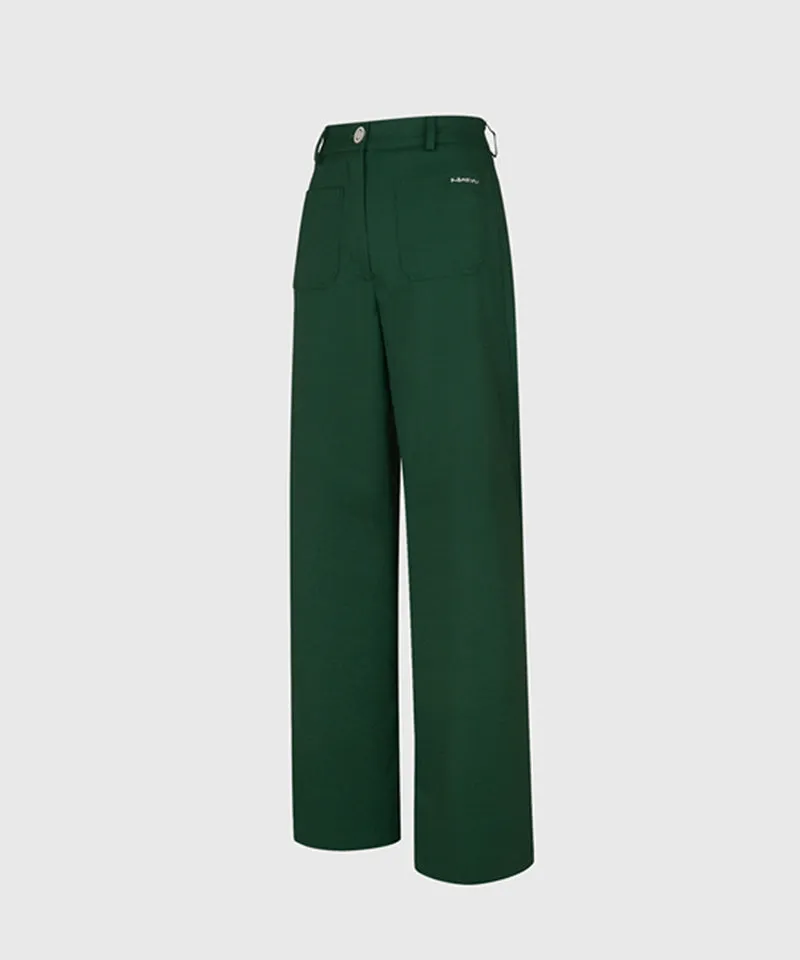 KANDINI Out-Pocket Stretch Long Pants - Green