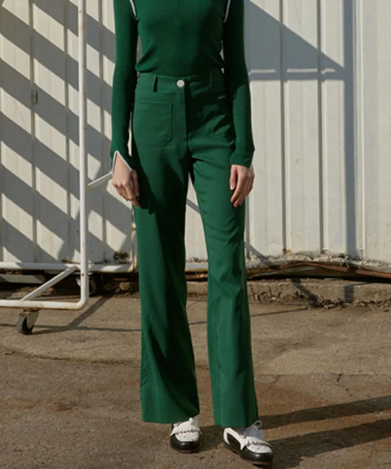 KANDINI Out-Pocket Stretch Long Pants - Green