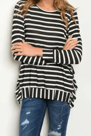 KATIE STRIPES WITH SIDE RUFFLE