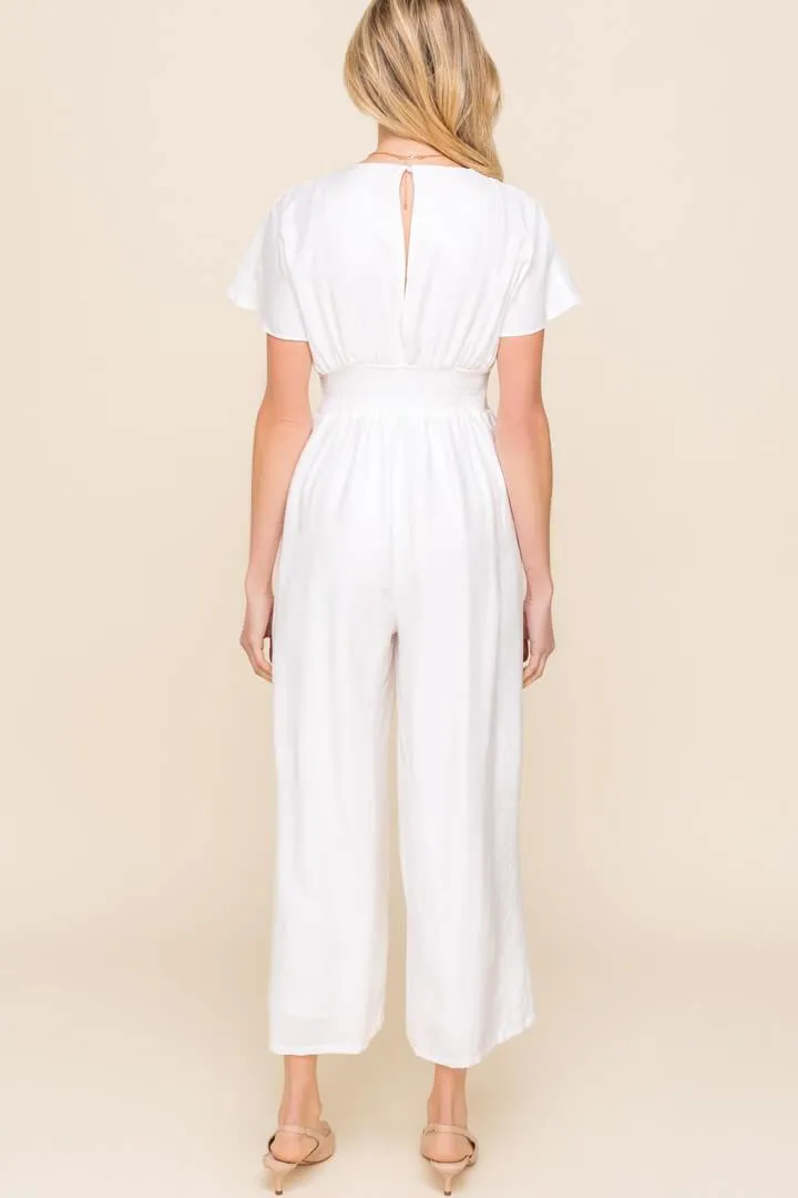 Keep Me Accountable White Dolman Sleeve Jumpsuit