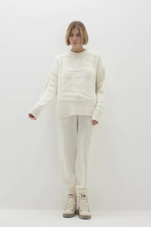 KENNEDY GRAPHIC CASHMERE CREWNECK SWEATER