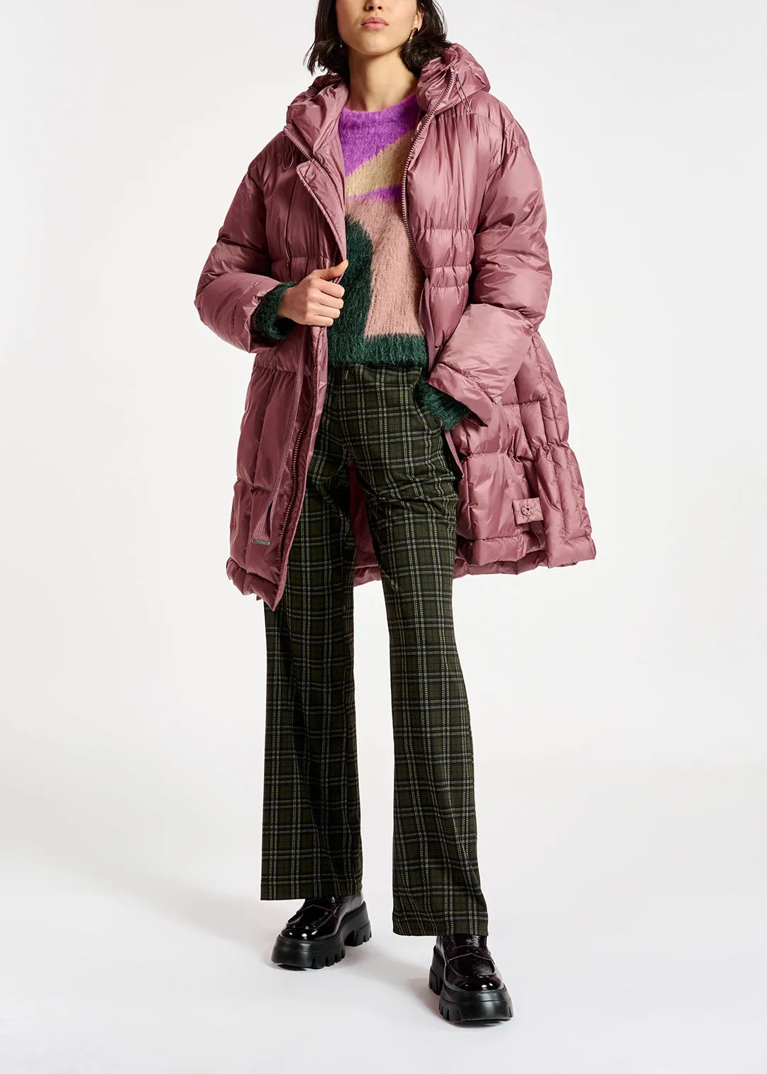 Khaki checked pants