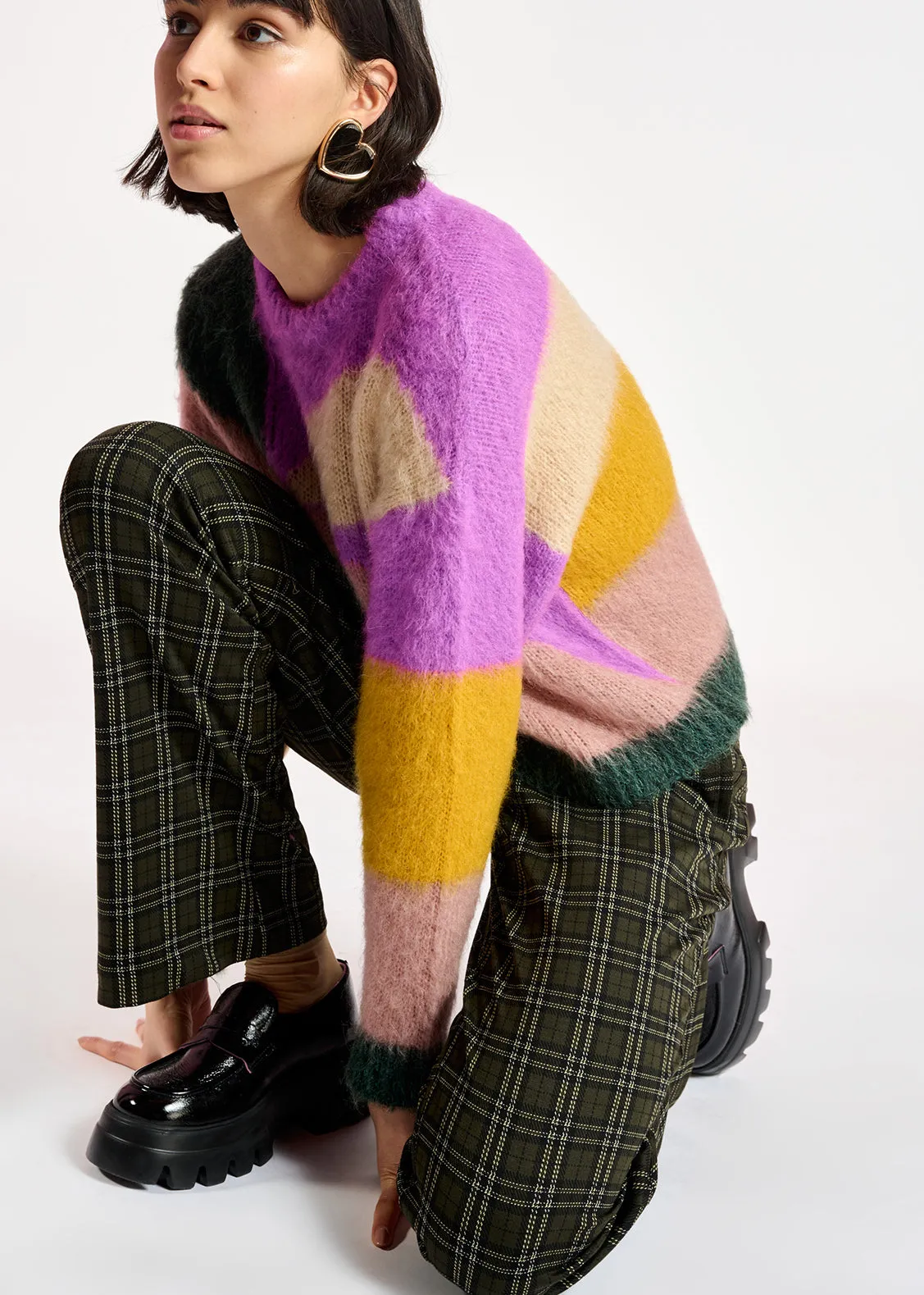 Khaki checked pants
