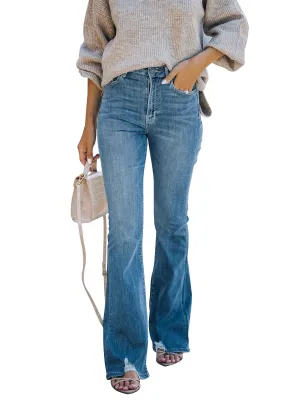 KUNMI Women's Flare Bell Bottom Jeans High Waisted Wide Leg Bootcut Jeans Stretchy Denim Pants