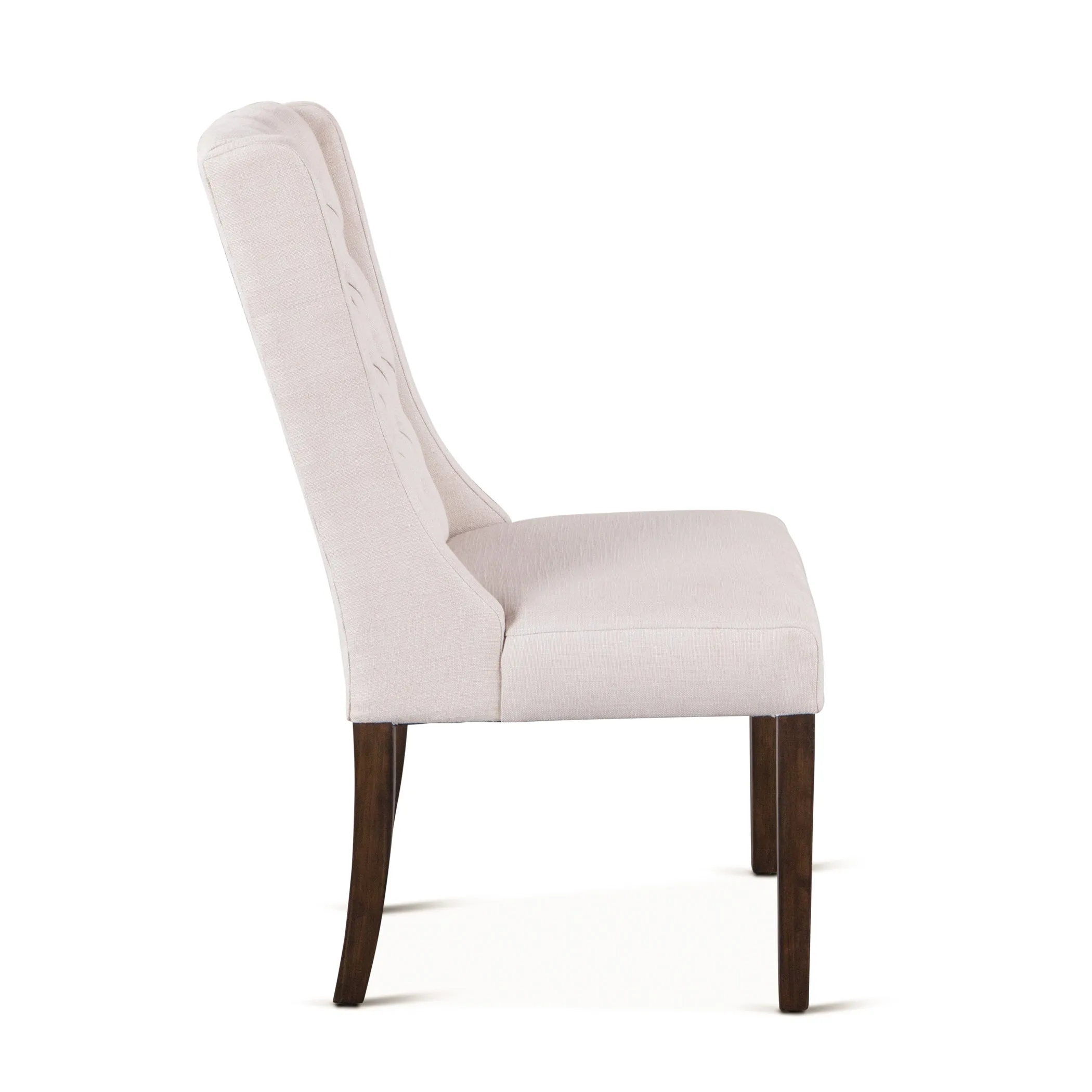 Lara Dining Chair Off-White with Weathered Teak Legs