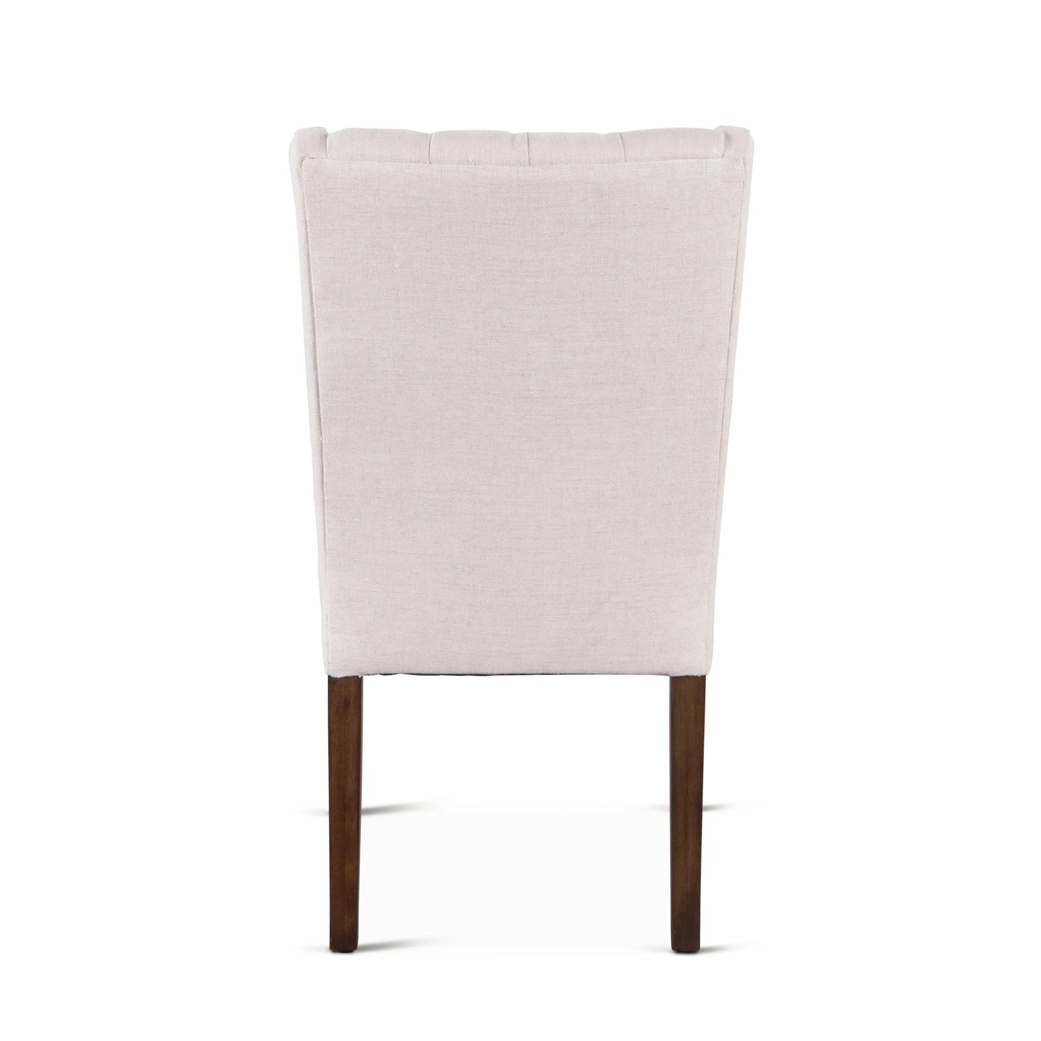 Lara Dining Chair Off-White with Weathered Teak Legs
