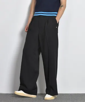LENUCU Men's Wide Pintuck Slacks - Black