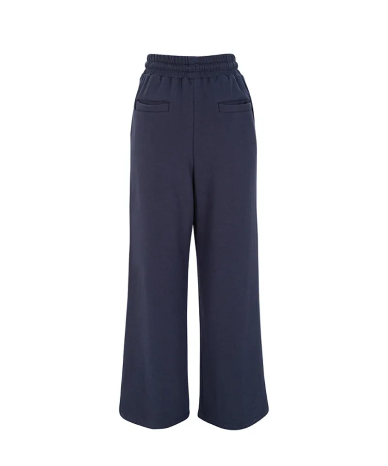 LENUCU Men's Wide Sweat Pants - Navy