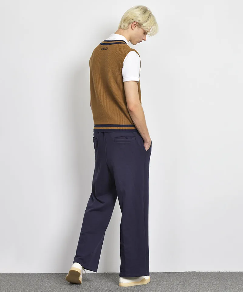 LENUCU Men's Wide Sweat Pants - Navy