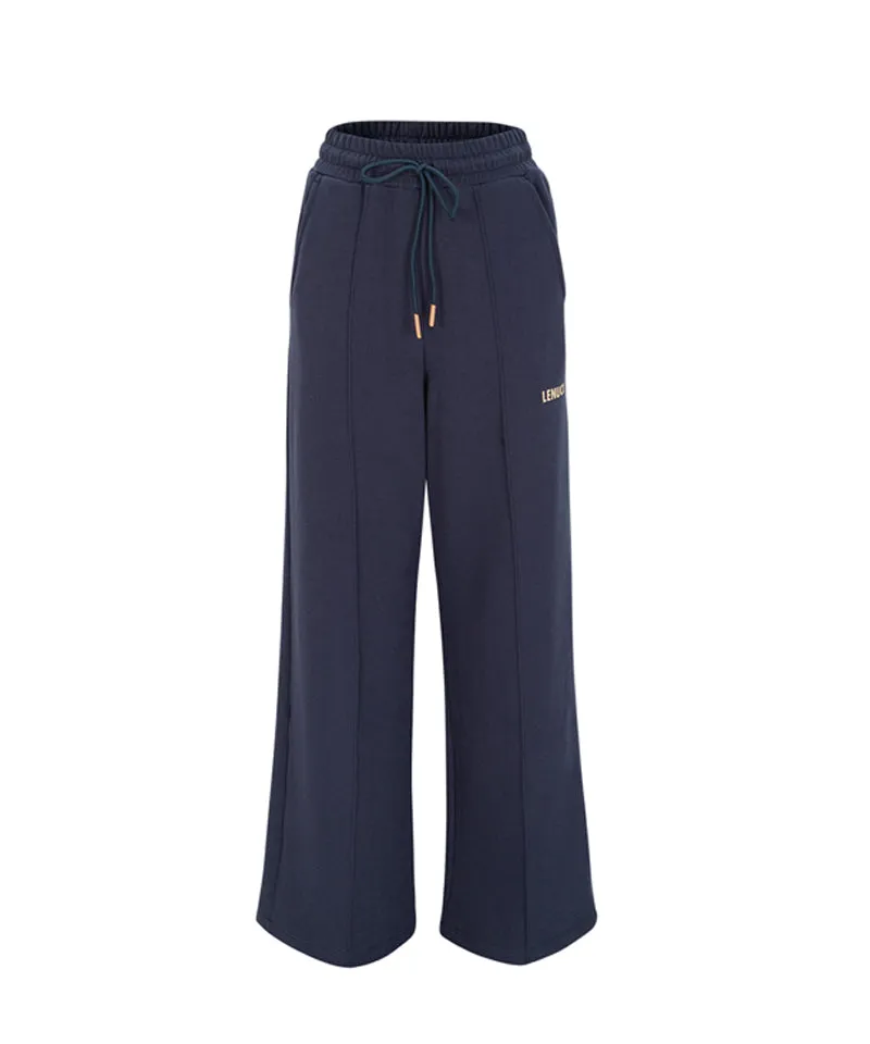 LENUCU Men's Wide Sweat Pants - Navy