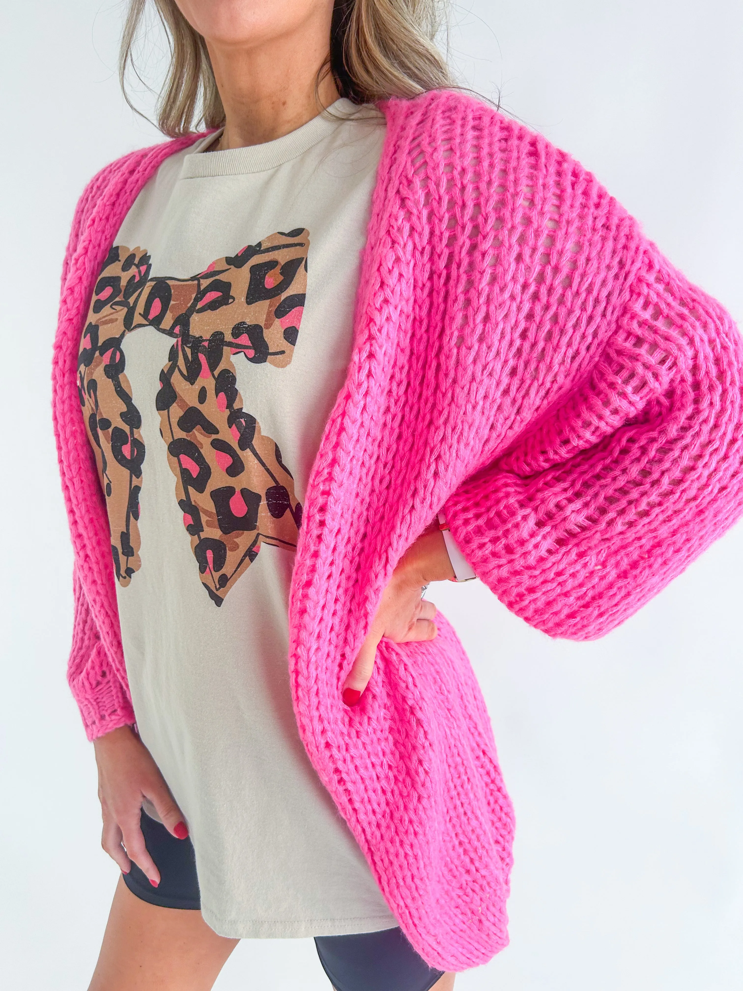 Leopard Bow Oversized Tee