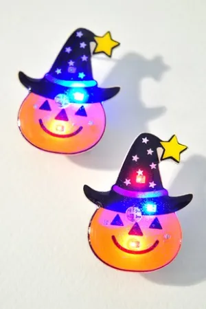 Light Up Pumpkin Dangle Earrings