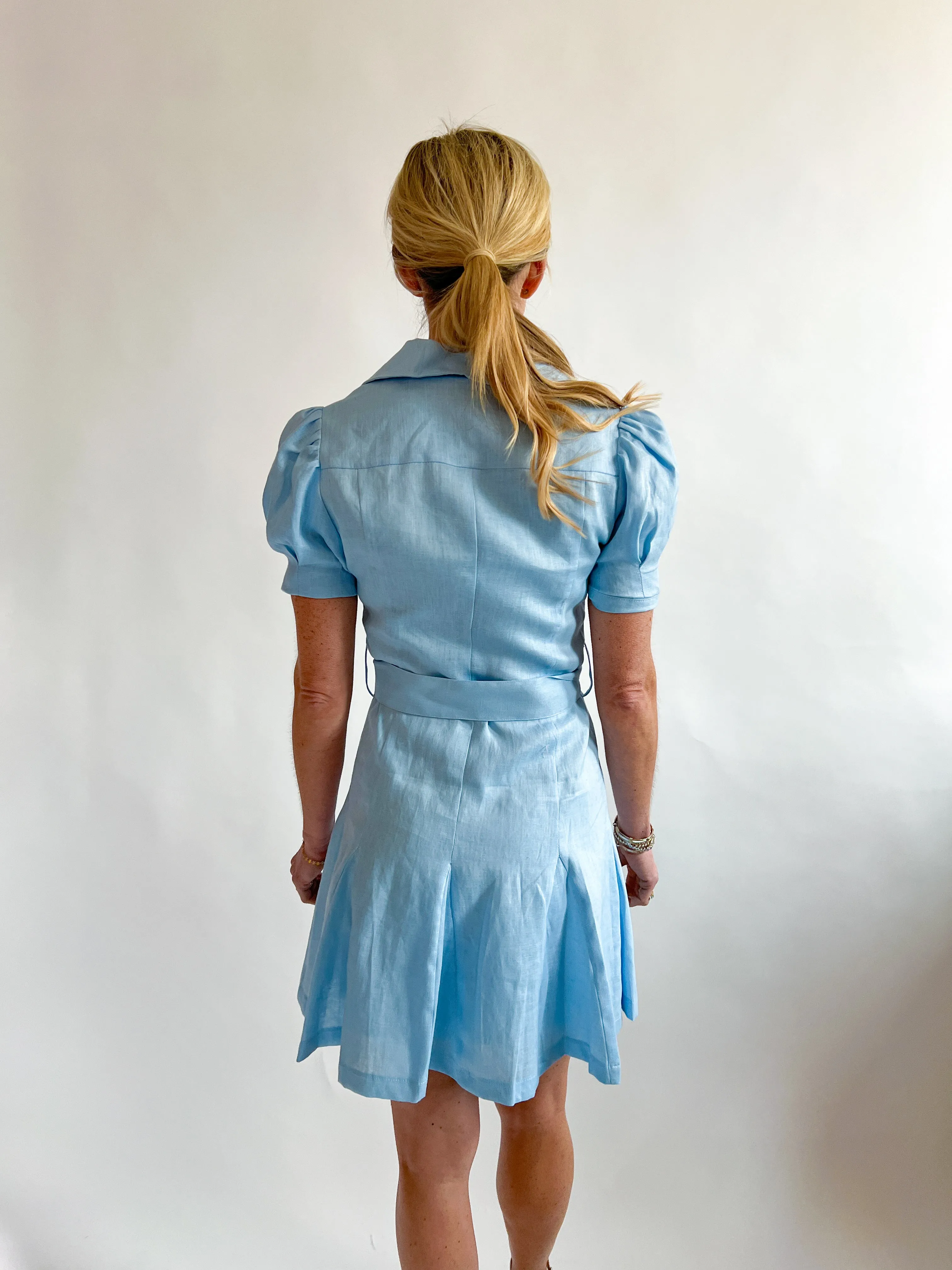 Linen Buttoned Mini Dress