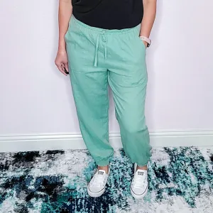 Linen Joggers - Sage