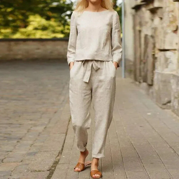 Linen Shirt and Trousers Set: Bjarka
