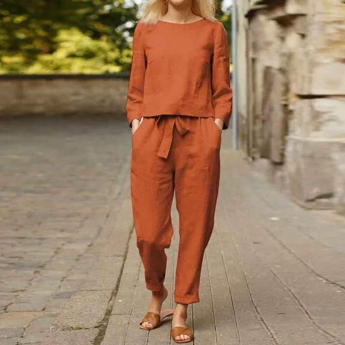 Linen Shirt and Trousers Set: Bjarka