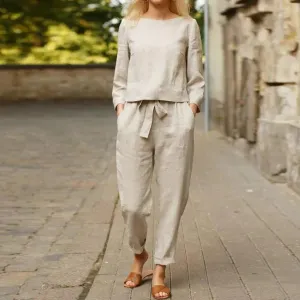 Linen Shirt and Trousers Set: Bjarka