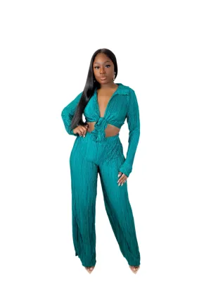 LIVING OVER THE TOP PANTS SET (GREEN) (FINAL SALE)
