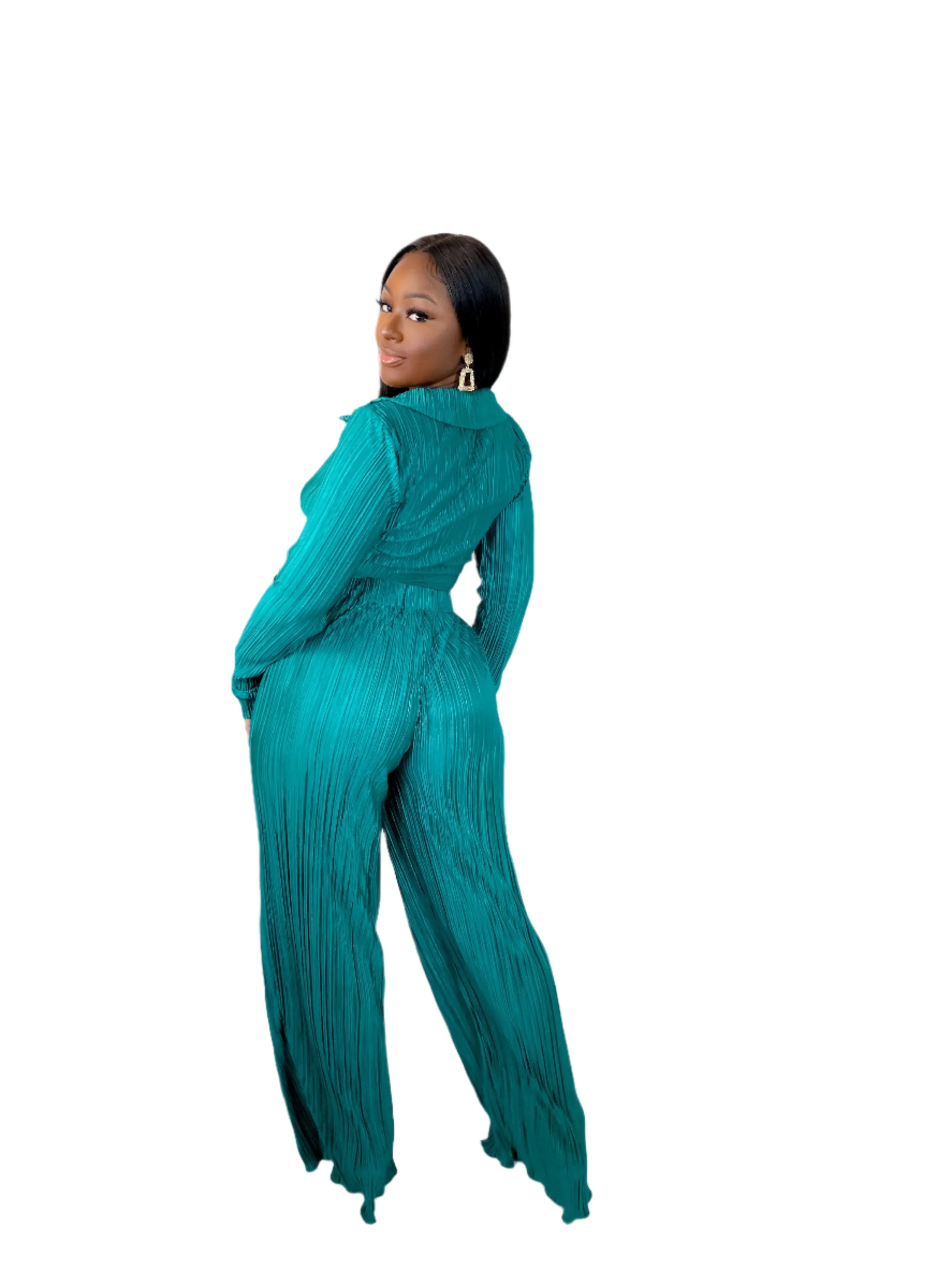 LIVING OVER THE TOP PANTS SET (GREEN) (FINAL SALE)