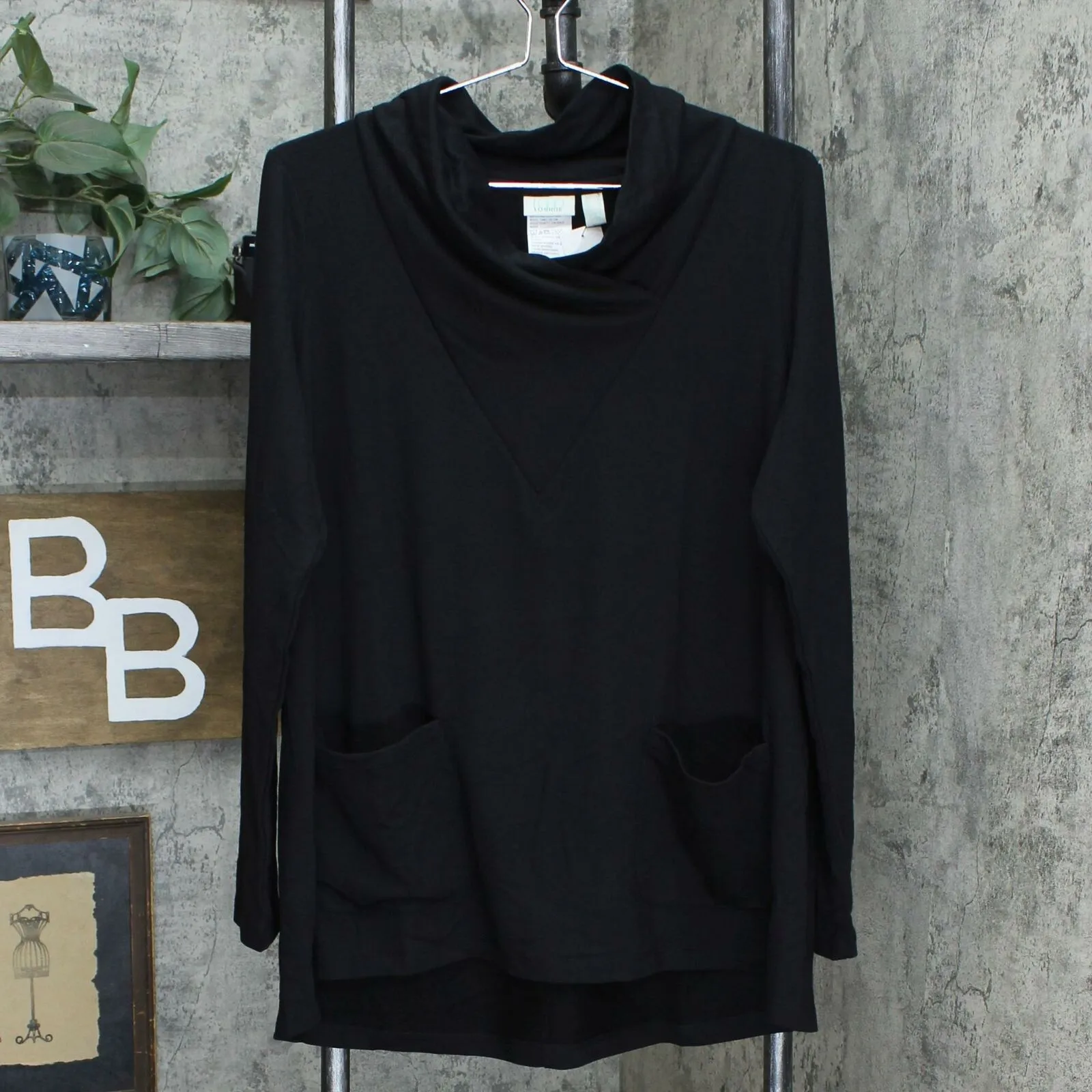 LOGO by Lori Goldstein Women's French Terry Cowl Neck Knit Top