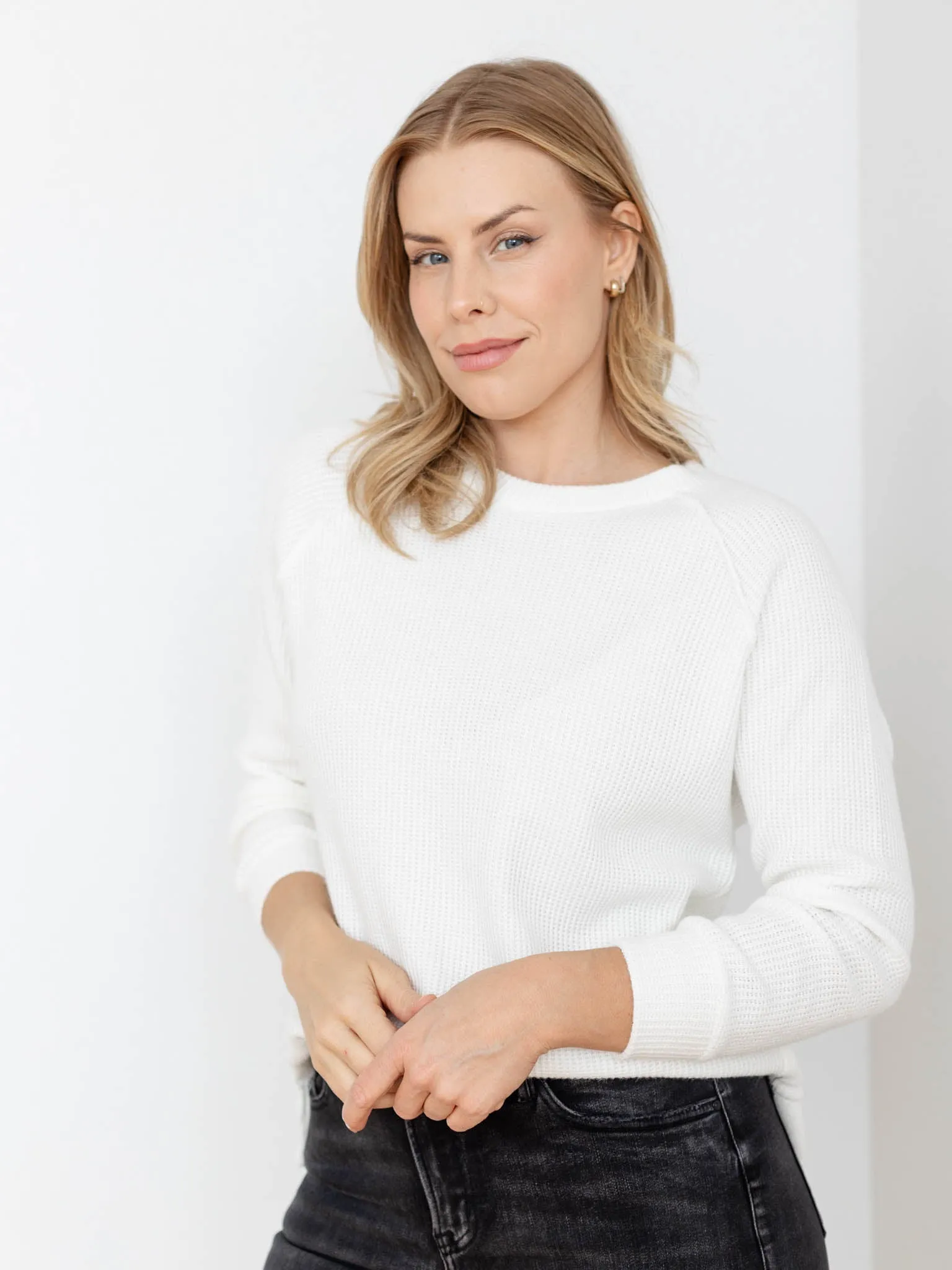 Long Sleeve Raglan Round Neck Sweater