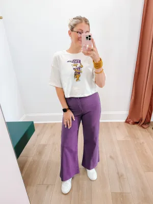 LSU Mascot Cropped Tee