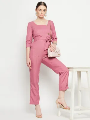 Madame Pink Jumpsuit With Pattern