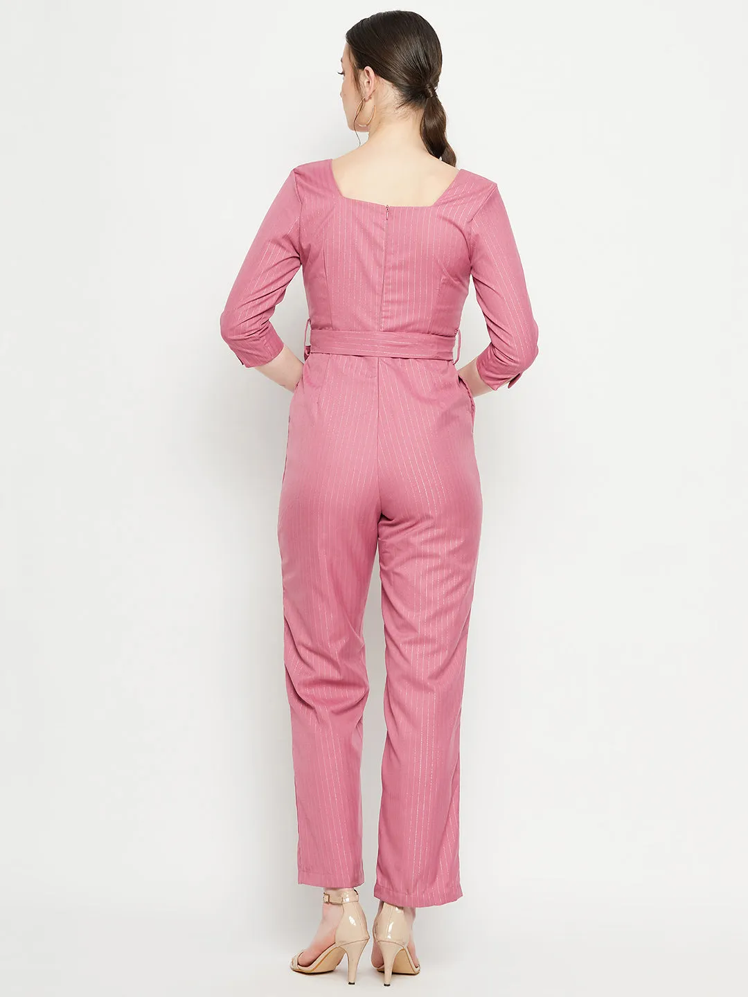 Madame Pink Jumpsuit With Pattern
