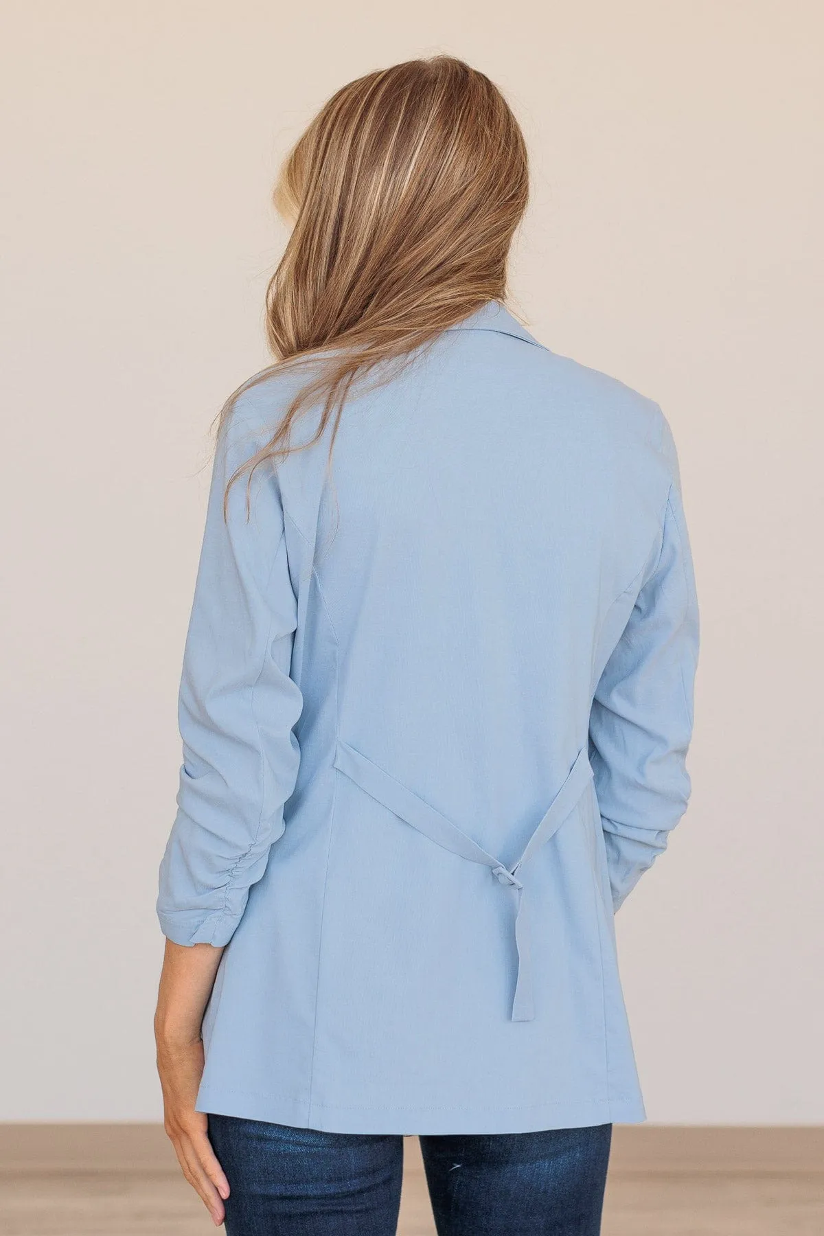 Make An Appearance Casual Blazer- Light Blue