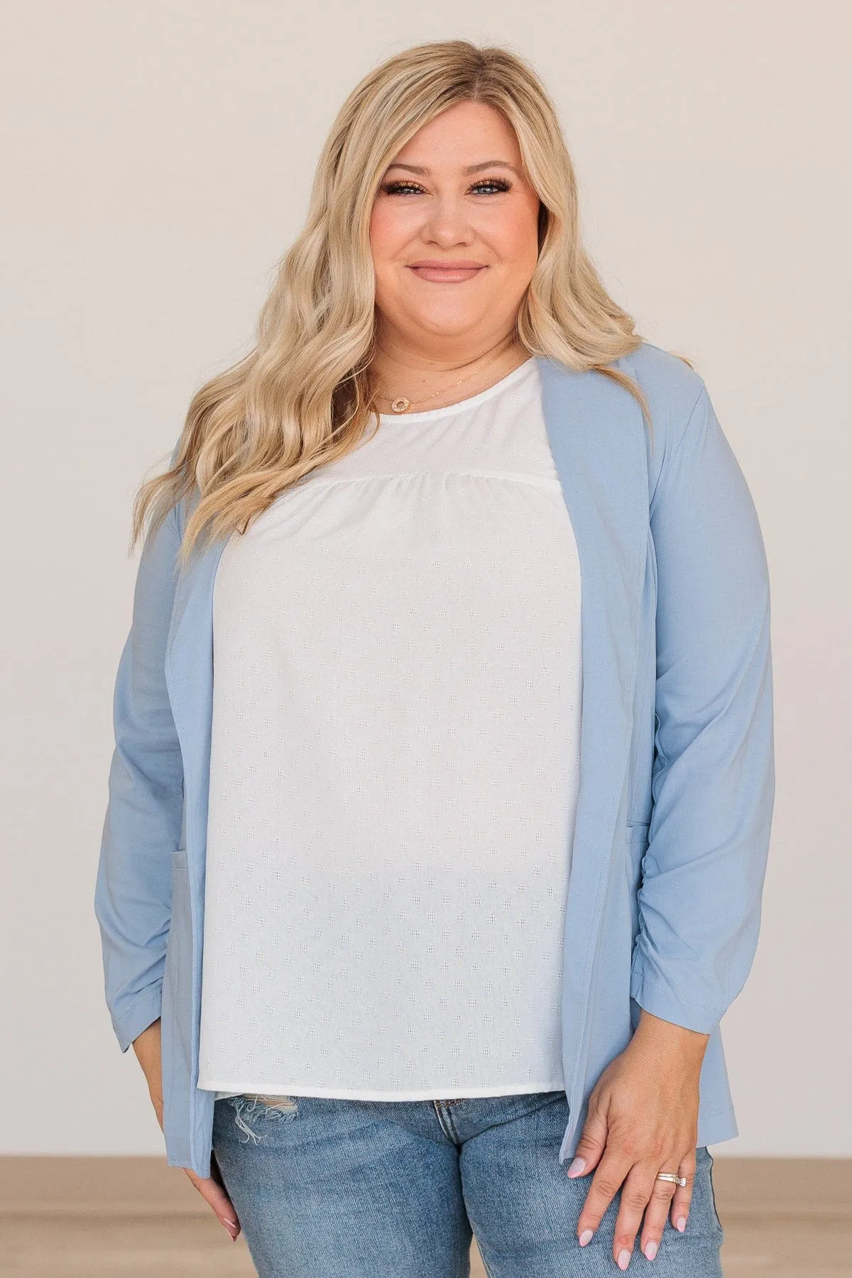 Make An Appearance Casual Blazer- Light Blue