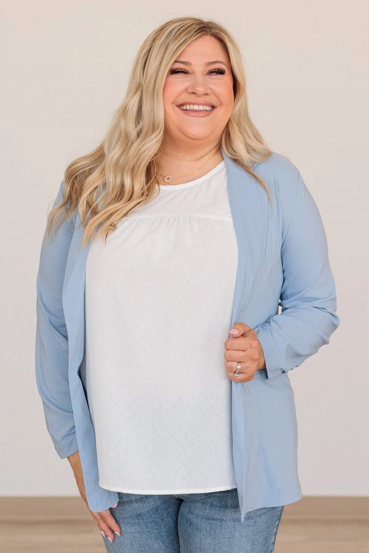 Make An Appearance Casual Blazer- Light Blue